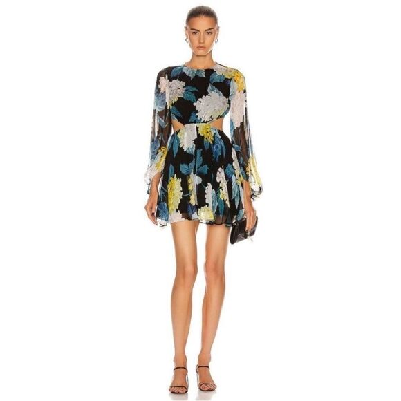 Alice McCall Wild Frontiers Mini Dress Floral Cutout Long Sleeve Cocktail Sz 10 Alice McCall Wild Frontiers Mini Dress Floral Cutout Long Sleeve Cocktail Sz 10